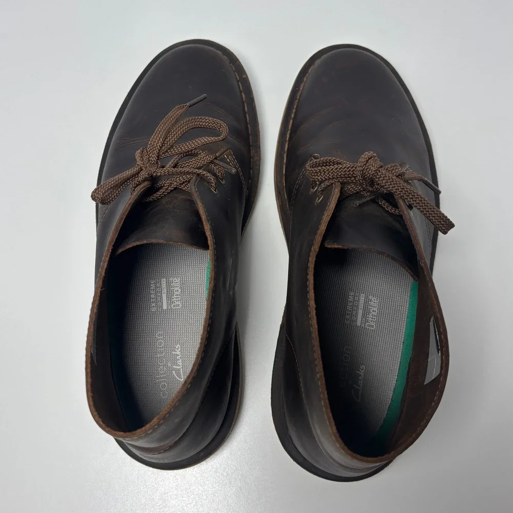 Clarks Bushacre 2 Chukka‎ Desert Boots Mens Sz 11 Brown Beeswax Leather